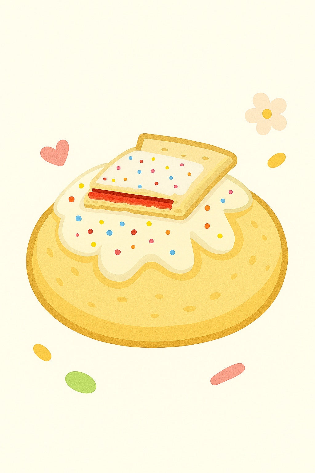 Frosted Strawberry Pastry Cookie
