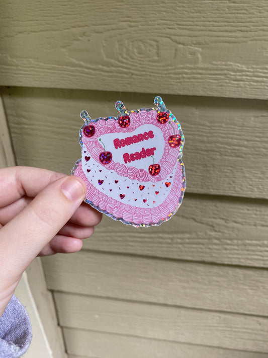Romance Reader Vintage Cake Sticker